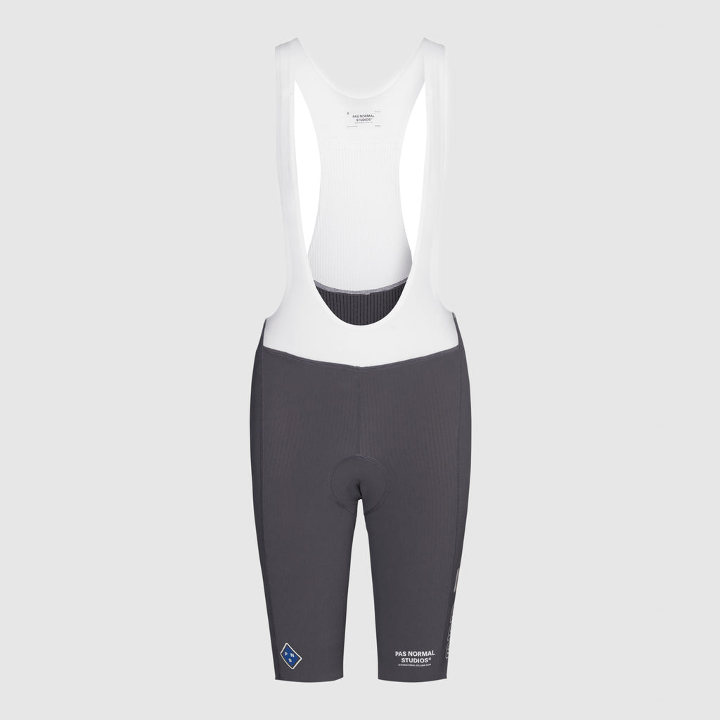 Women's Solitude Logo BibShorts Grey Pedal Cycling & Coffee