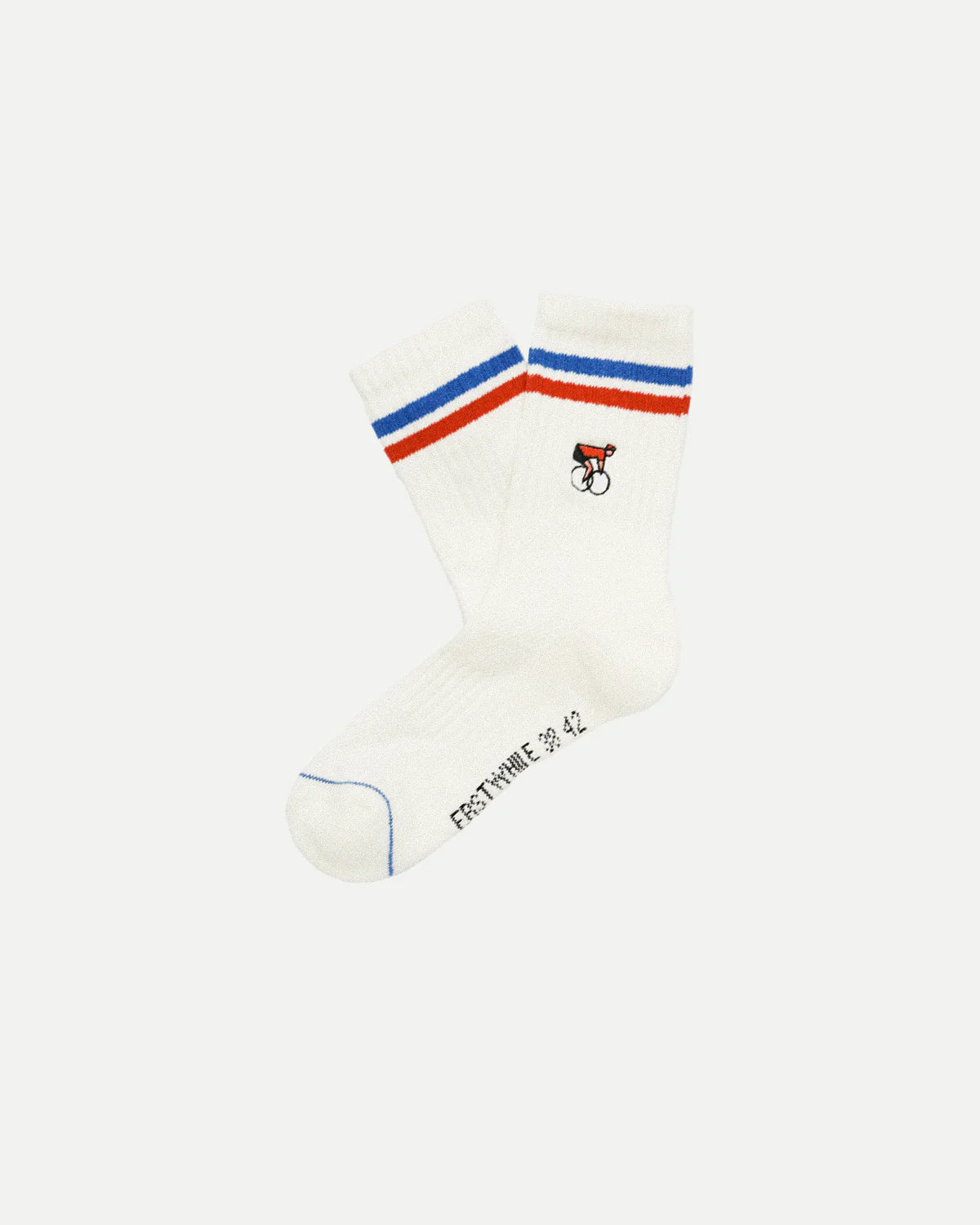 Erstwhile | Crew Sock Ivory Blue Red