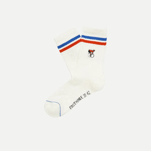 Erstwhile | Crew Sock Ivory Blue Red