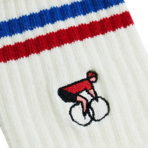 Erstwhile | Crew Sock Ivory Blue Red