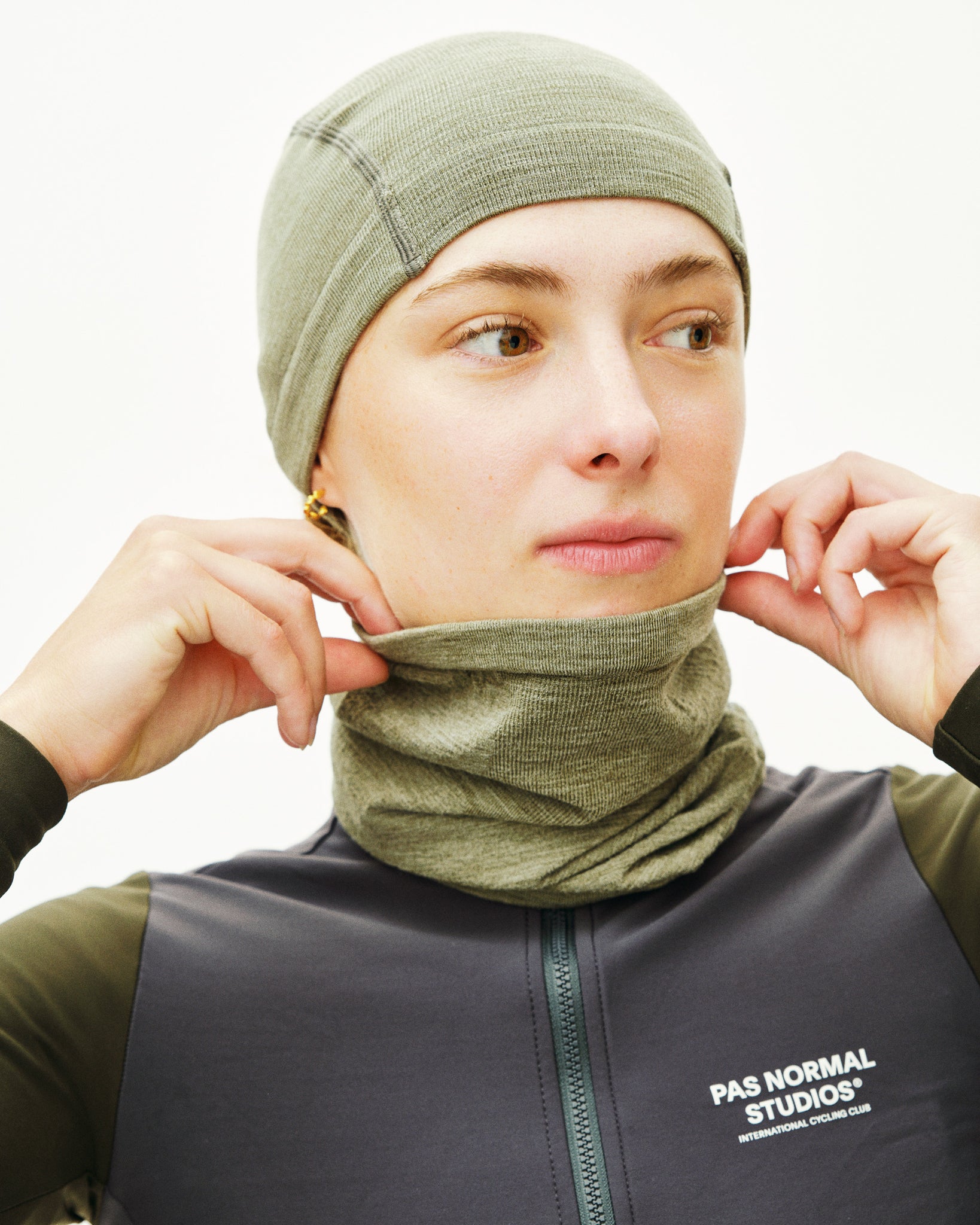 Logo Merino Knit Necktube - Earth