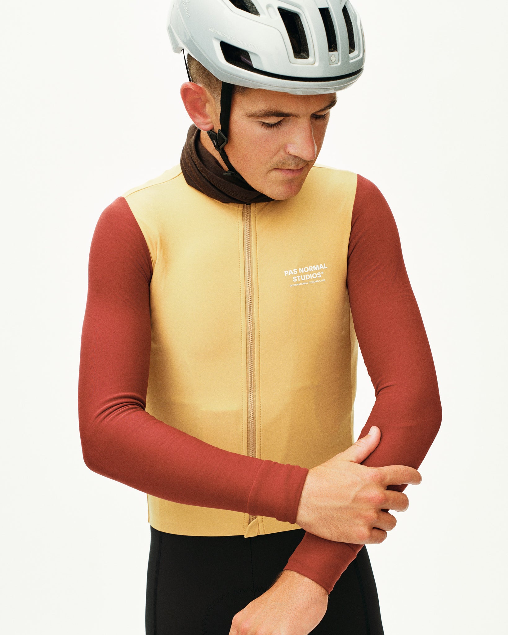 Men's Mechanism Long Sleeve Jersey -Camel/Maroon