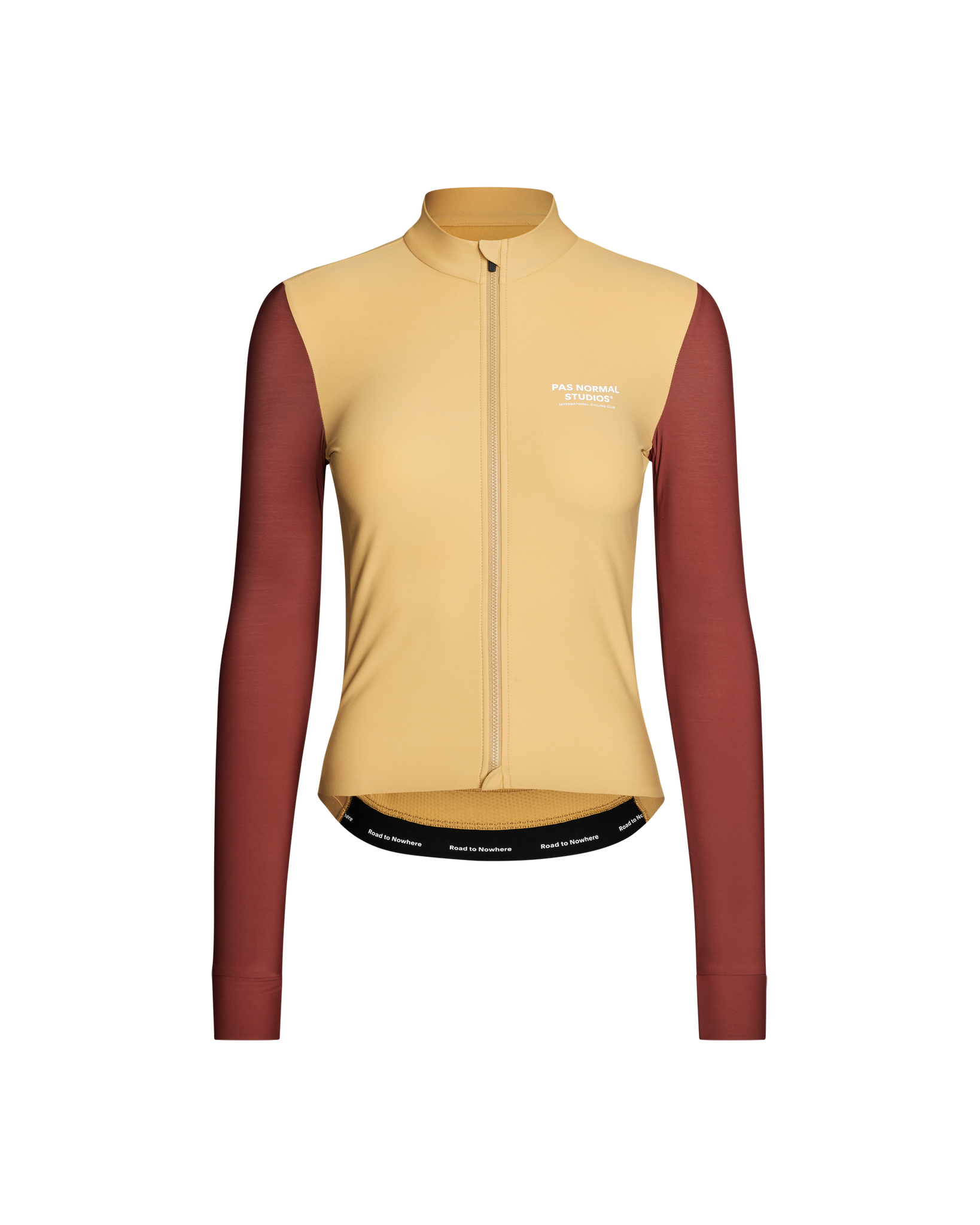 Women's Mechanism Long Sleeve Jersey - Camel/Maroon